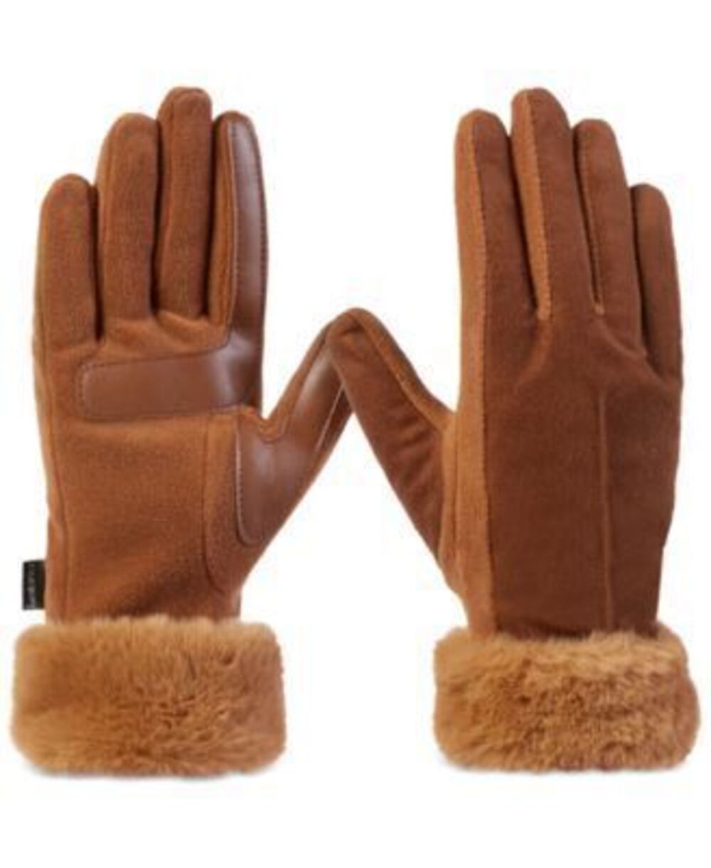 Isotoner Signature Womens Mya smartDRI Faux-Fur Brown SM